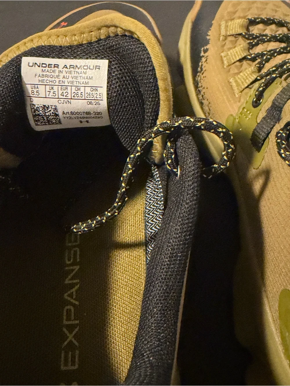 Under Armour Men's Expanse Low Waterproof Trail Shoes — Olive/Black